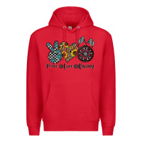 Red peace love racing Premium Hoodie - CowhideDigitalArt