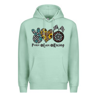 Seafoam peace love racing Premium Hoodie - CowhideDigitalArt