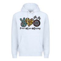 White peace love racing Premium Hoodie - CowhideDigitalArt
