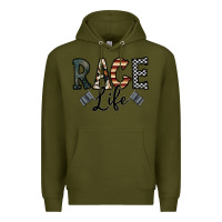 Army Green race life Premium Hoodie - CowhideDigitalArt