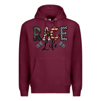 Burgundy race life Premium Hoodie - CowhideDigitalArt