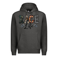 Charcoal Heather race life Premium Hoodie - CowhideDigitalArt