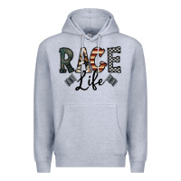 Heather Grey race life Premium Hoodie - CowhideDigitalArt