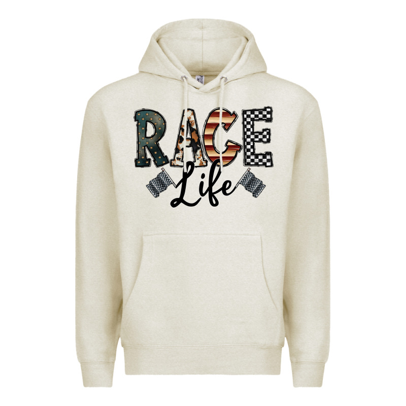 Race Life Premium Hoodie by CowhideDigitalArt | Teevron