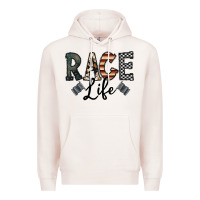 Pale Pink race life Premium Hoodie - CowhideDigitalArt
