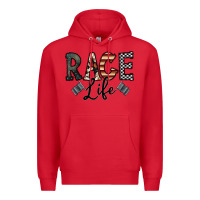 Red race life Premium Hoodie - CowhideDigitalArt