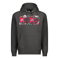 Charcoal Heather xoxo valentine Premium Hoodie - RacoonDesign