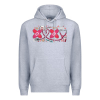Heather Grey xoxo valentine Premium Hoodie - RacoonDesign