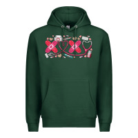 Sports Green xoxo valentine Premium Hoodie - RacoonDesign