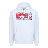 White xoxo valentine Premium Hoodie - RacoonDesign