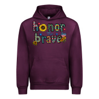 Mauve Wine honor the brave Urban Hoodie - CowhideDigitalArt