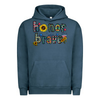 Pigment Midnight Navy honor the brave Urban Hoodie - CowhideDigitalArt