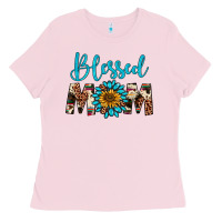 Bubblegum Pink blessed mom Ladies Tee - Artiststas