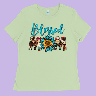 Blessed Mom Ladies Tee Designed By Artiststas