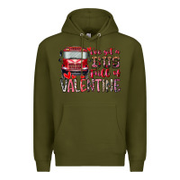 Army Green I've got bus full of Valentine Premium Hoodie - RacoonDesign