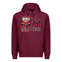 Burgundy I've got bus full of Valentine Premium Hoodie - RacoonDesign