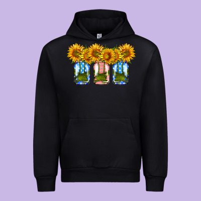 American Sunflower Mason Jar Urban Hoodie Designed By Hra Design Shop