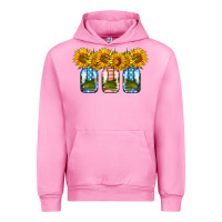 Fuchsia Pink american sunflower mason jar Urban Hoodie - HRA Design Shop