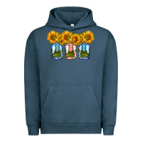 Pigment Midnight Navy american sunflower mason jar Urban Hoodie - HRA Design Shop