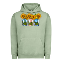 Pigment Oil Green american sunflower mason jar Urban Hoodie - HRA Design Shop