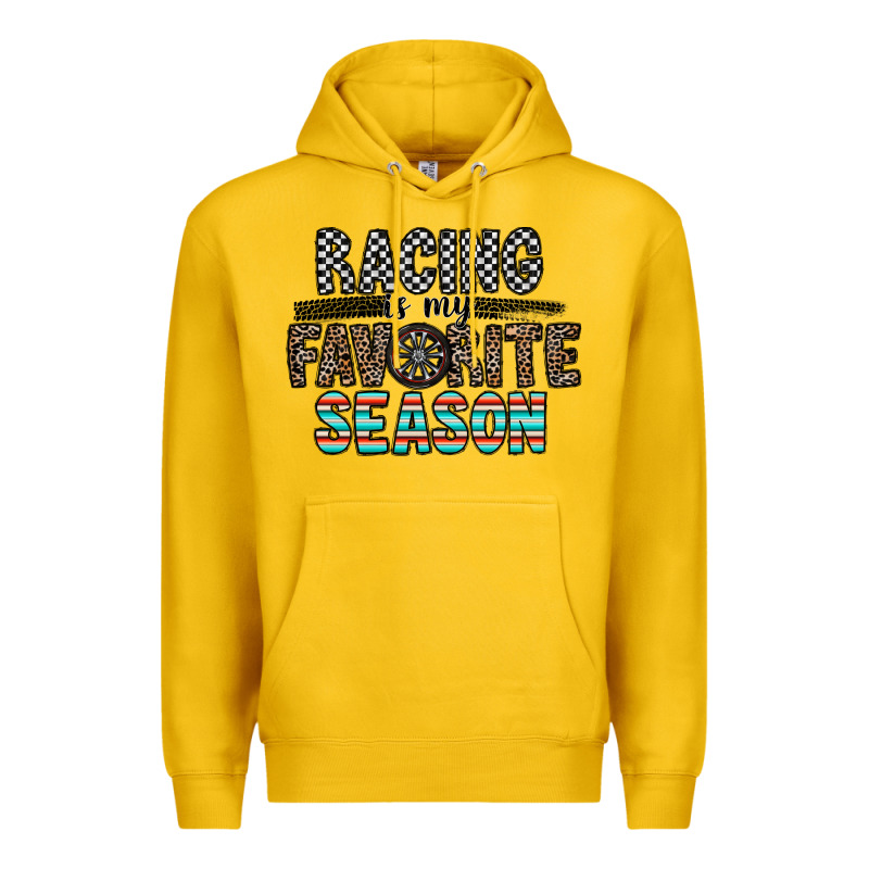 Racing Is My Favorite Season Premium Hoodie by CowhideDigitalArt | Teevron