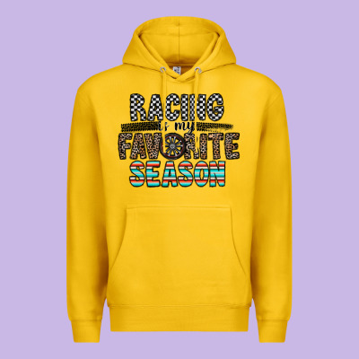 Racing Is My Favorite Season Premium Hoodie Designed By Cowhidedigitalart