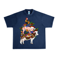 Stacked Christmas Farm Animals Urban Heavy Tee | Teevron