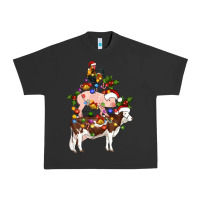 Pigment Black stacked christmas farm animals Urban Heavy Tee - Artiststas