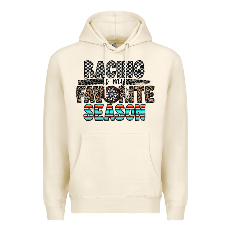 Racing Is My Favorite Season Premium Hoodie by CowhideDigitalArt | Teevron