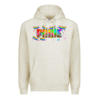 Oatmeal Heather lgbtq pride  libbey glass Premium Hoodie - HRA Design Shop