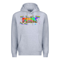 Heather Grey lgbtq pride  libbey glass Premium Hoodie - HRA Design Shop