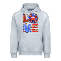 Heather Grey love america sunflower Urban Hoodie - HRA Design Shop