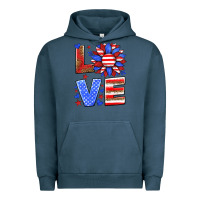 Pigment Midnight Navy love america sunflower Urban Hoodie - HRA Design Shop