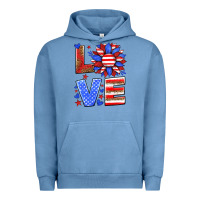 Pigment Pebble Blue love america sunflower Urban Hoodie - HRA Design Shop