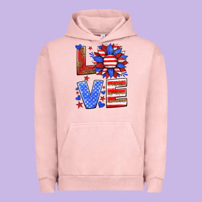 Love America Sunflower Urban Hoodie Designed By Hra Design Shop