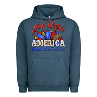 Pigment Midnight Navy god bless america land that i love Urban Hoodie - HRA Design Shop