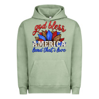 Pigment Oil Green god bless america land that i love Urban Hoodie - HRA Design Shop