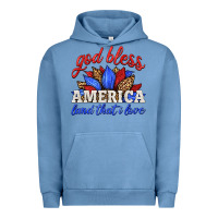 Pigment Pebble Blue god bless america land that i love Urban Hoodie - HRA Design Shop