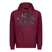 Burgundy Racing Is My Favorite Season Premium Hoodie - CowhideDigitalArt