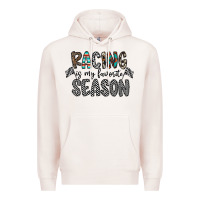 Pale Pink Racing Is My Favorite Season Premium Hoodie - CowhideDigitalArt
