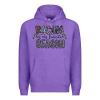 Purple Racing Is My Favorite Season Premium Hoodie - CowhideDigitalArt