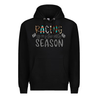 Black Racing Is My Favorite Season Premium Hoodie - CowhideDigitalArt