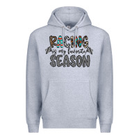 Heather Grey Racing Is My Favorite Season Premium Hoodie - CowhideDigitalArt