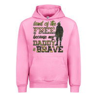 Fuchsia Pink land of the free because my daddy is brave Urban Hoodie - HRA Design Shop