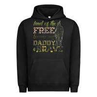 Pigment Black land of the free because my daddy is brave Urban Hoodie - HRA Design Shop