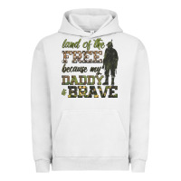 Pigment Lunar Rock land of the free because my daddy is brave Urban Hoodie - HRA Design Shop