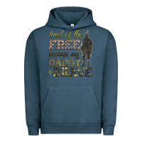 Pigment Midnight Navy land of the free because my daddy is brave Urban Hoodie - HRA Design Shop