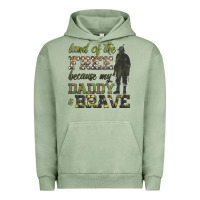 Pigment Oil Green land of the free because my daddy is brave Urban Hoodie - HRA Design Shop