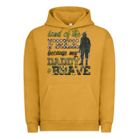 Pigment Peanut Butter land of the free because my daddy is brave Urban Hoodie - HRA Design Shop
