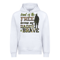 White land of the free because my daddy is brave Urban Hoodie - HRA Design Shop